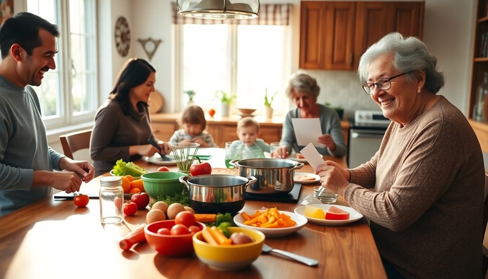 family members share duties