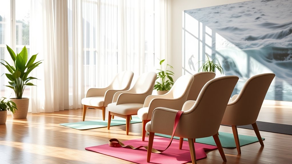 chair yoga space preparation