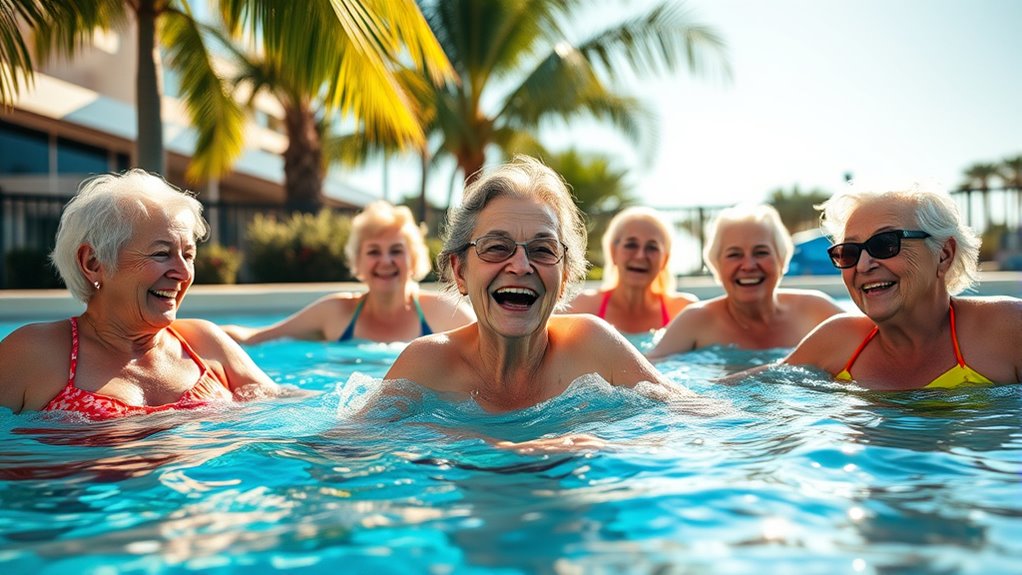 seniors exercising together socially