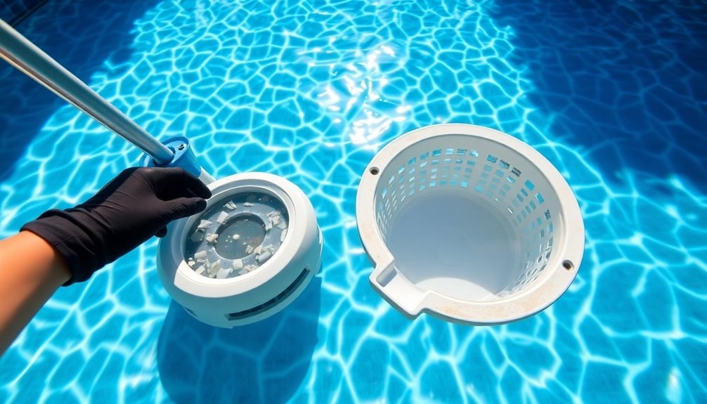 clean skimmer and pump baskets