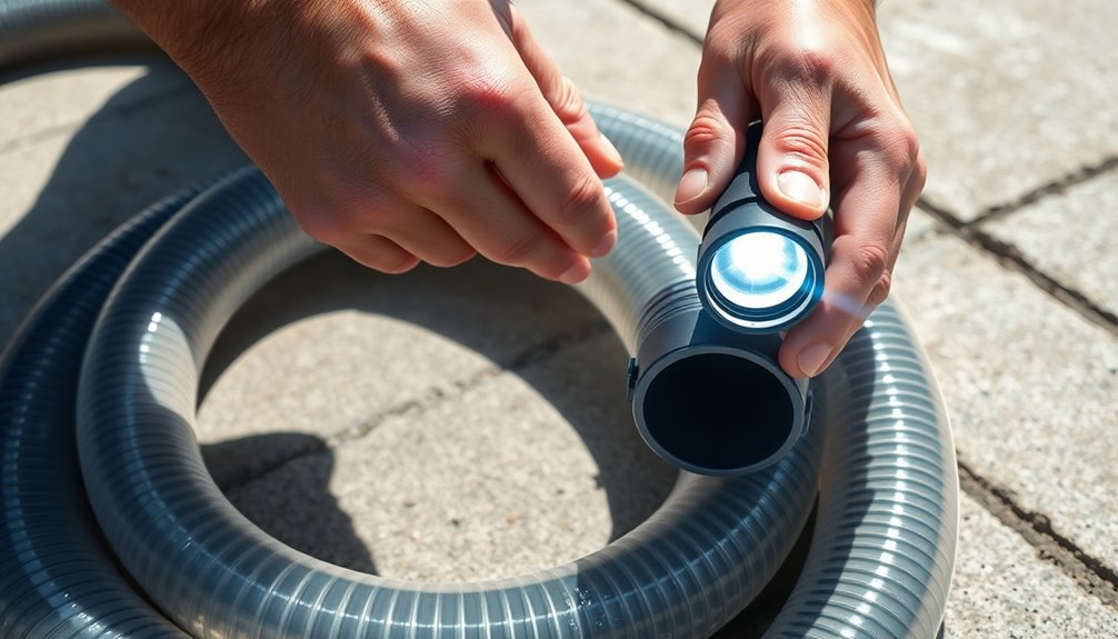 inspect hose for damage