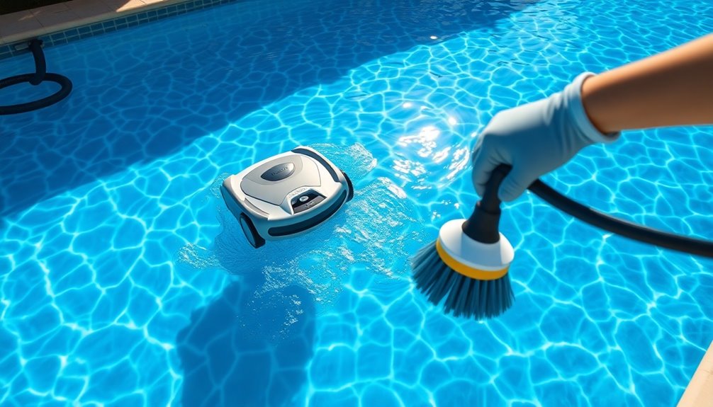 manual cleaning for clear pool