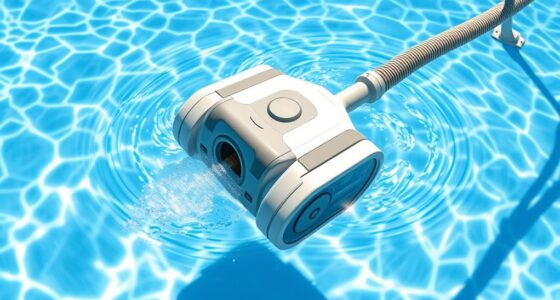 suction pulls debris upward