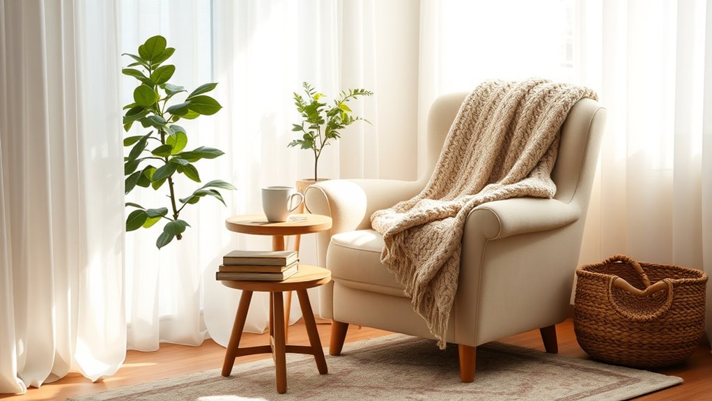 cozy reading nook setup