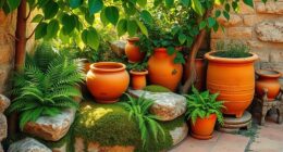 earthy green and terracotta blend