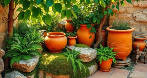 earthy green and terracotta blend