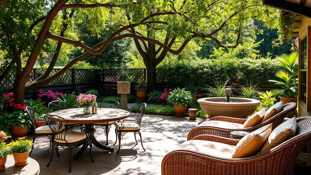 outdoor garden seating area