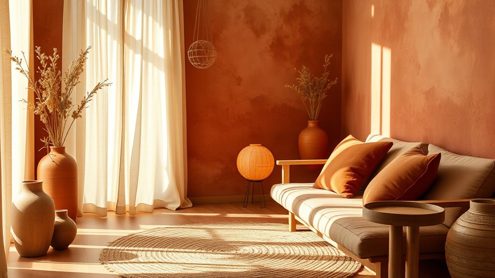 warm earthy terracotta tones