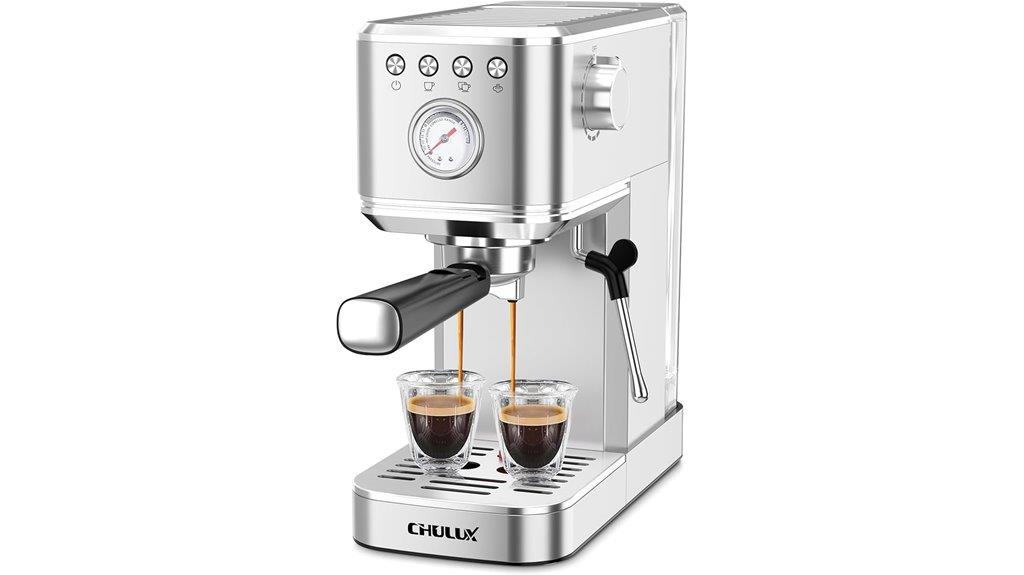 slim espresso machine with frother