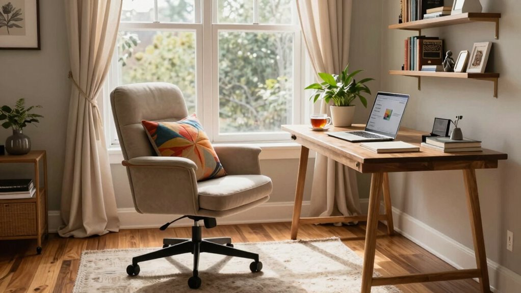 ergonomic organized well lit workspace