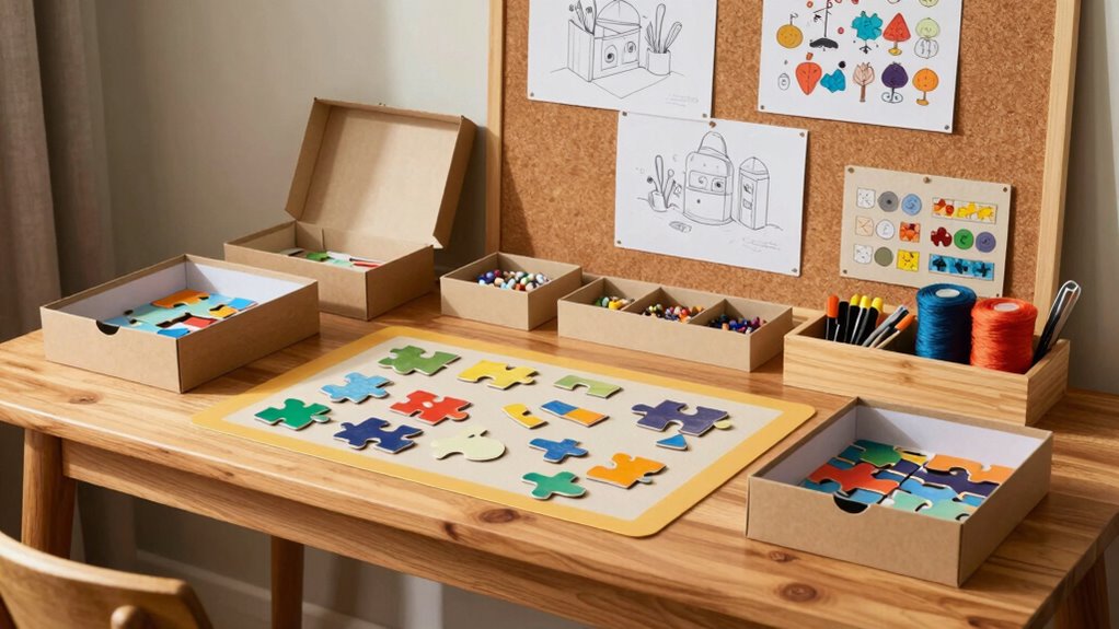 organized well lit hobby workspace