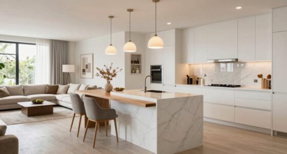 seamless kitchen dining living transition