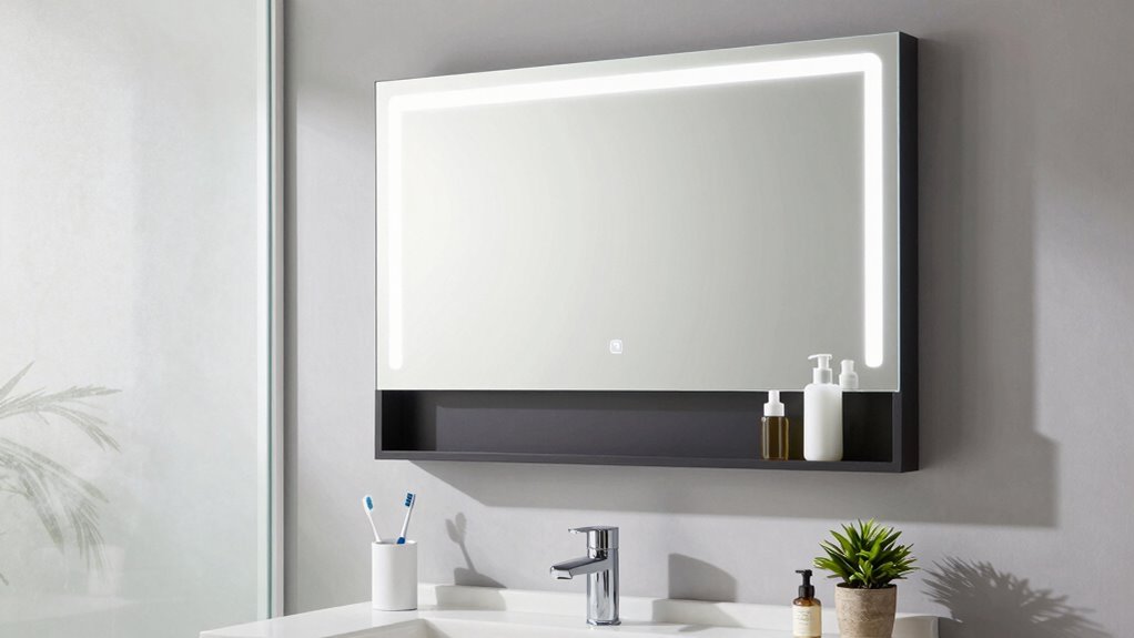 well lit organized bathroom space